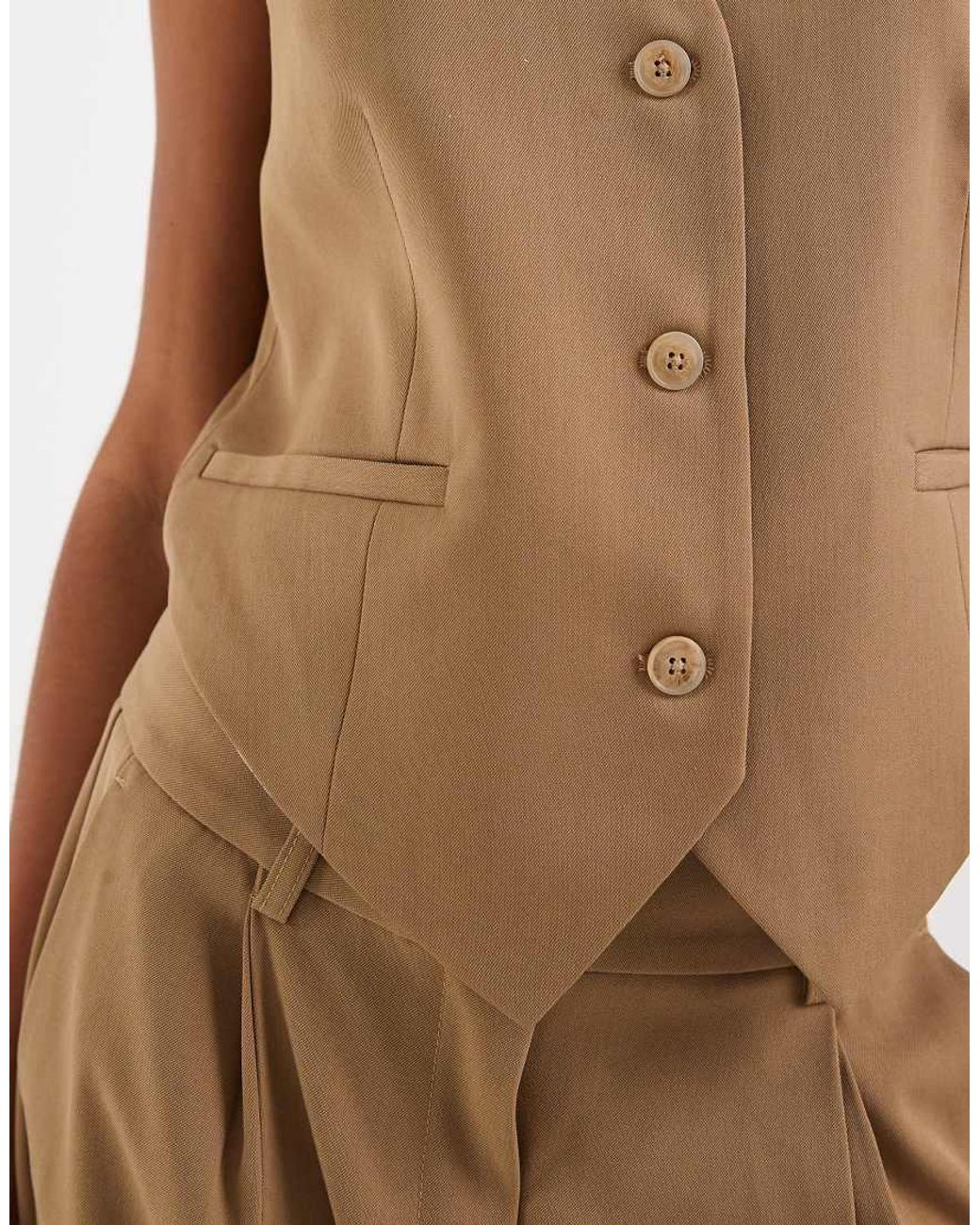 Vero Moda Brown Tailored Waistcoat Mix & Match Co-ord