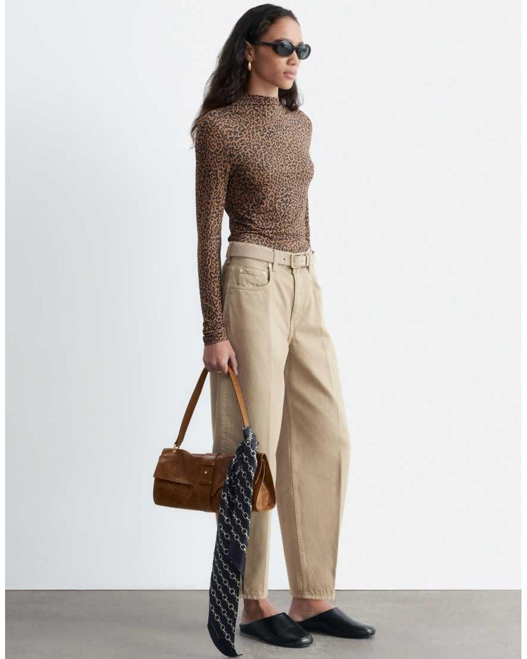 & Other Stories Brown Long Sleeved Jersey Top