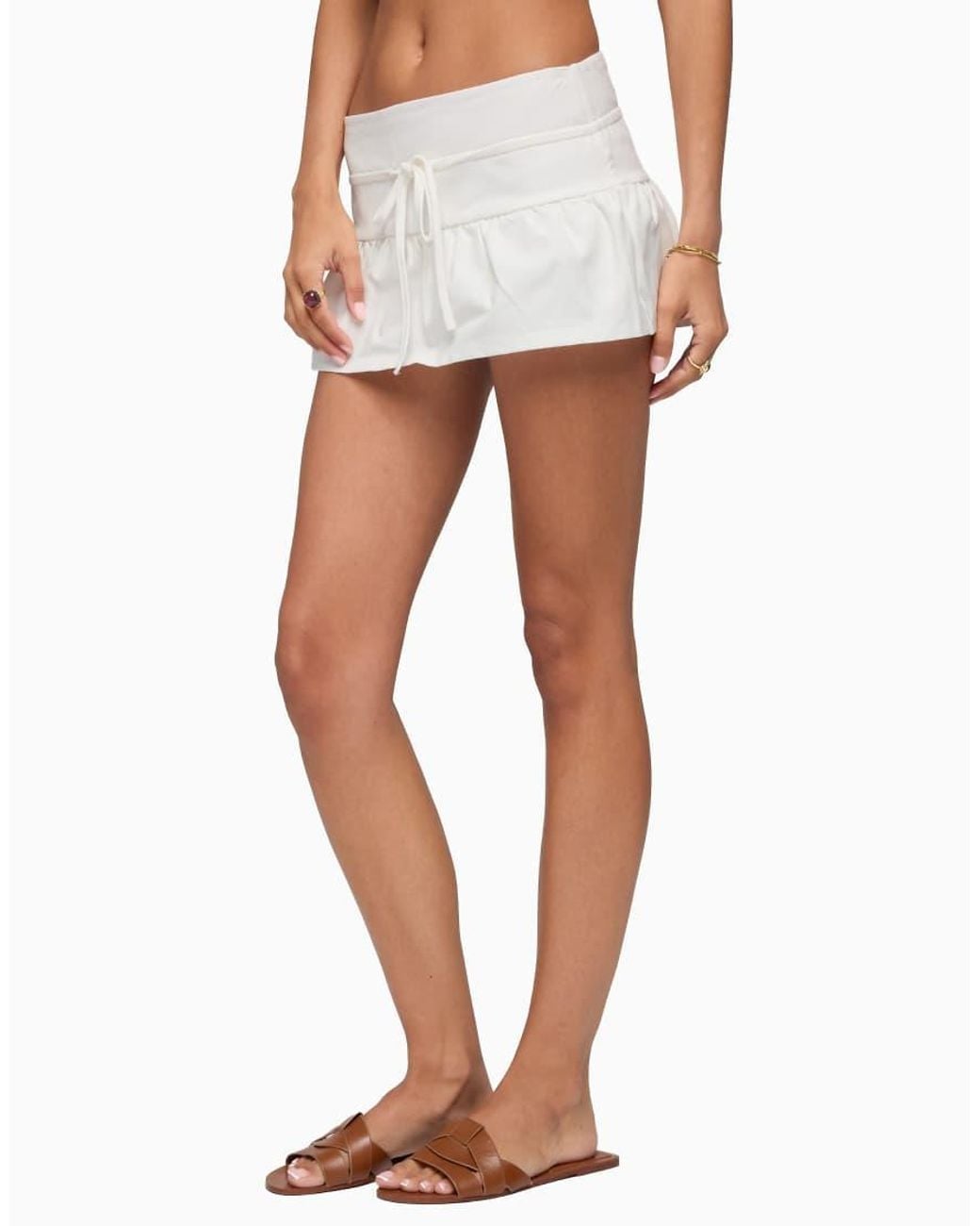 Edikted White Yelena Peplum Mini Skort