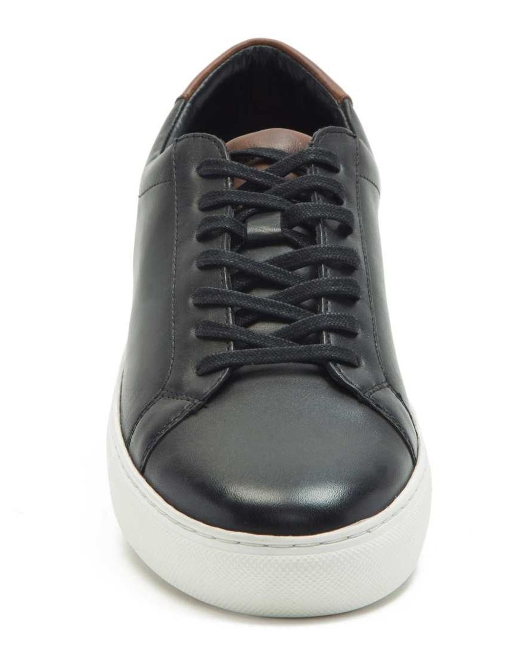 Thomas Crick Black Evers Casual Leather Trainers for men