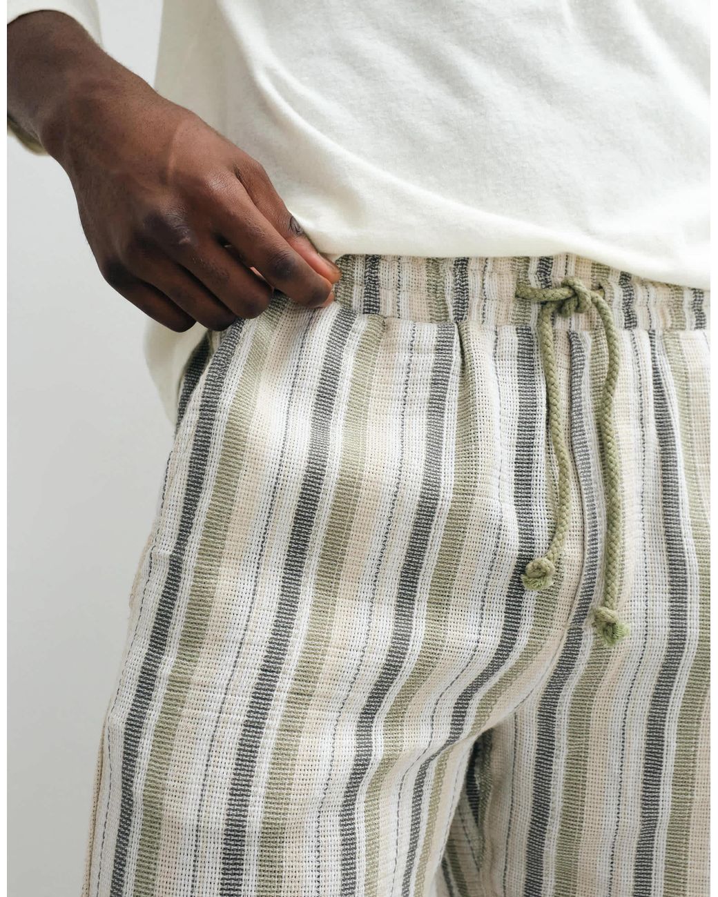 Short rayé avec cordon Only & Sons pour homme en coloris White