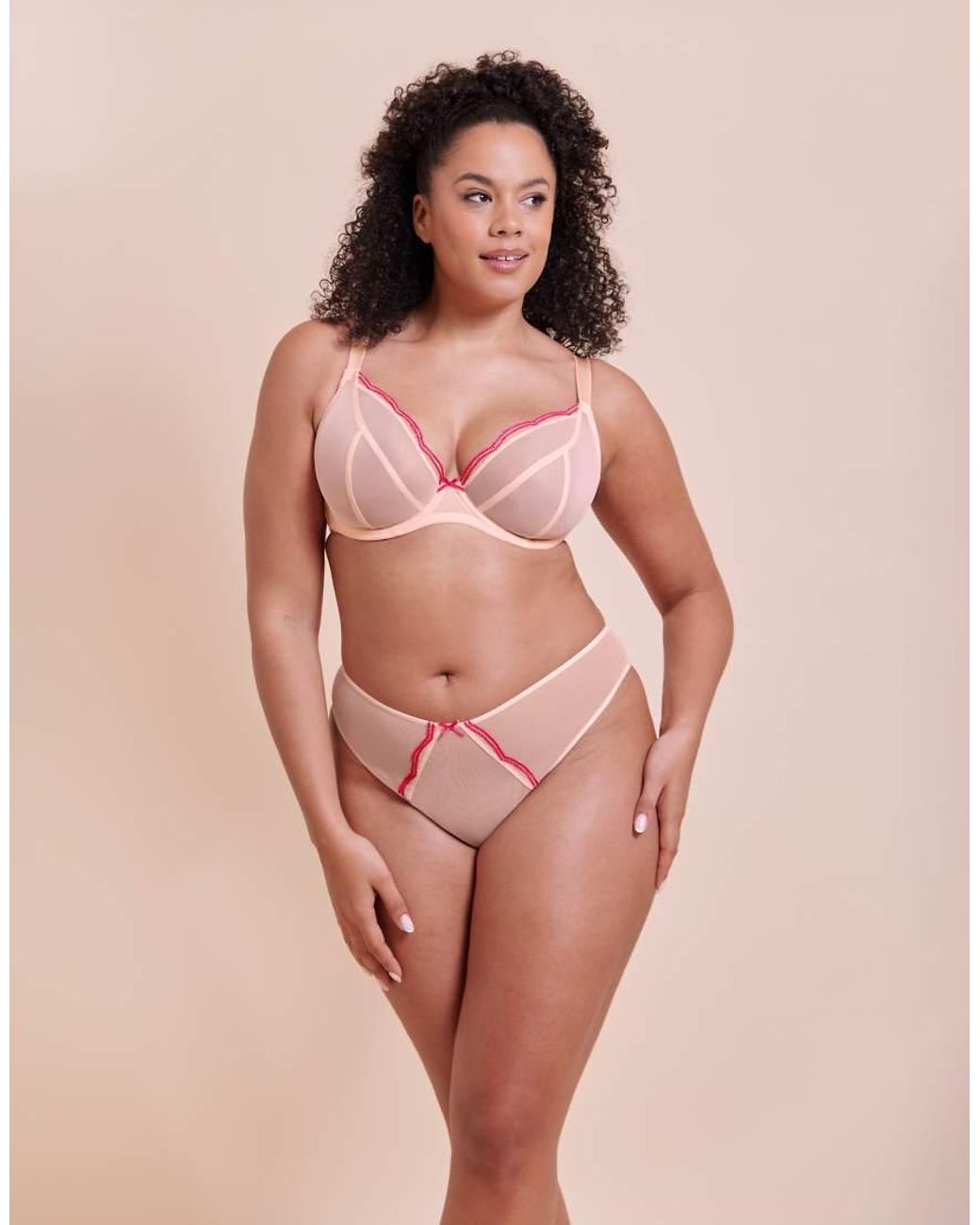 Curvy Kate Pink Lightstyle Scallop Brazilian