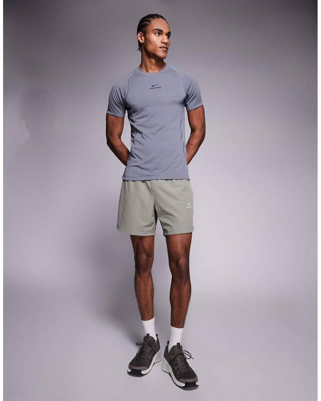 Nike Gray Nike Pro Training Dri-fit 6-inch Shorts for men