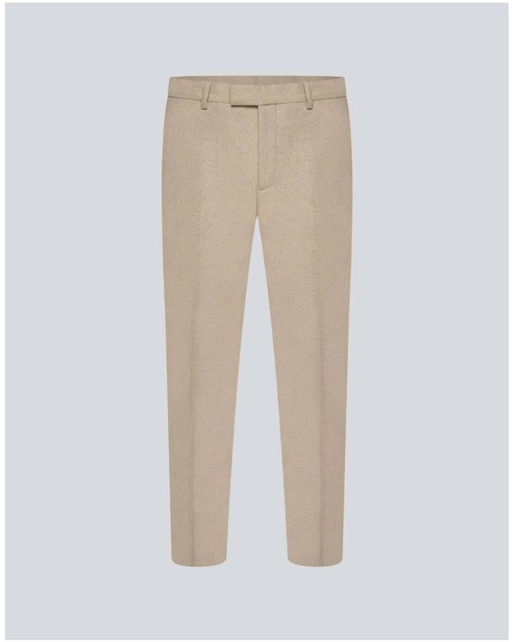 Harry Brown Natural Adam Wool Tweed Suit Trousers for men