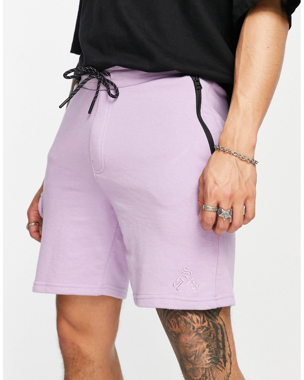 Bershka Jersey Cargo Shorts in Purple for Men | Lyst Canada