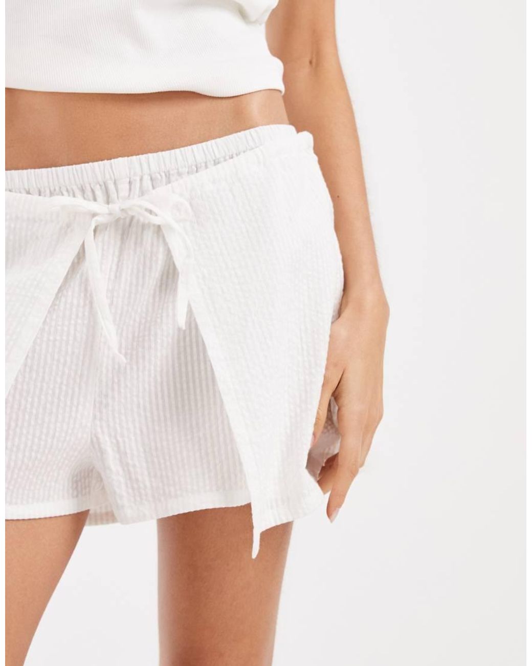 Neon Rose White Mini Skort