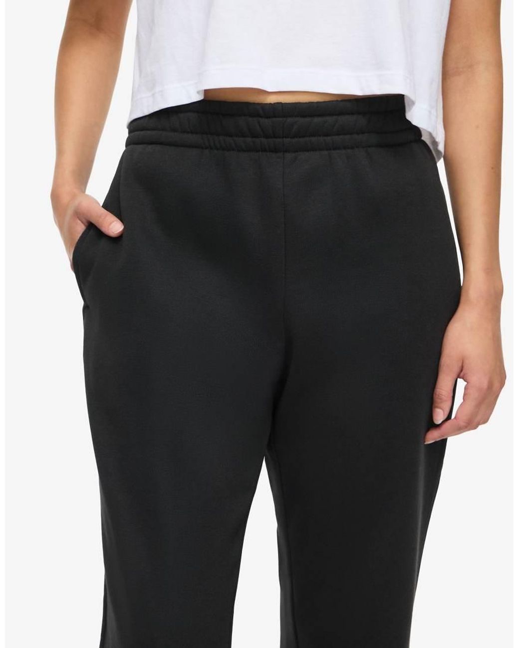 Noisy May Black Bloom Mid Waist Loose Fit Sweatpants