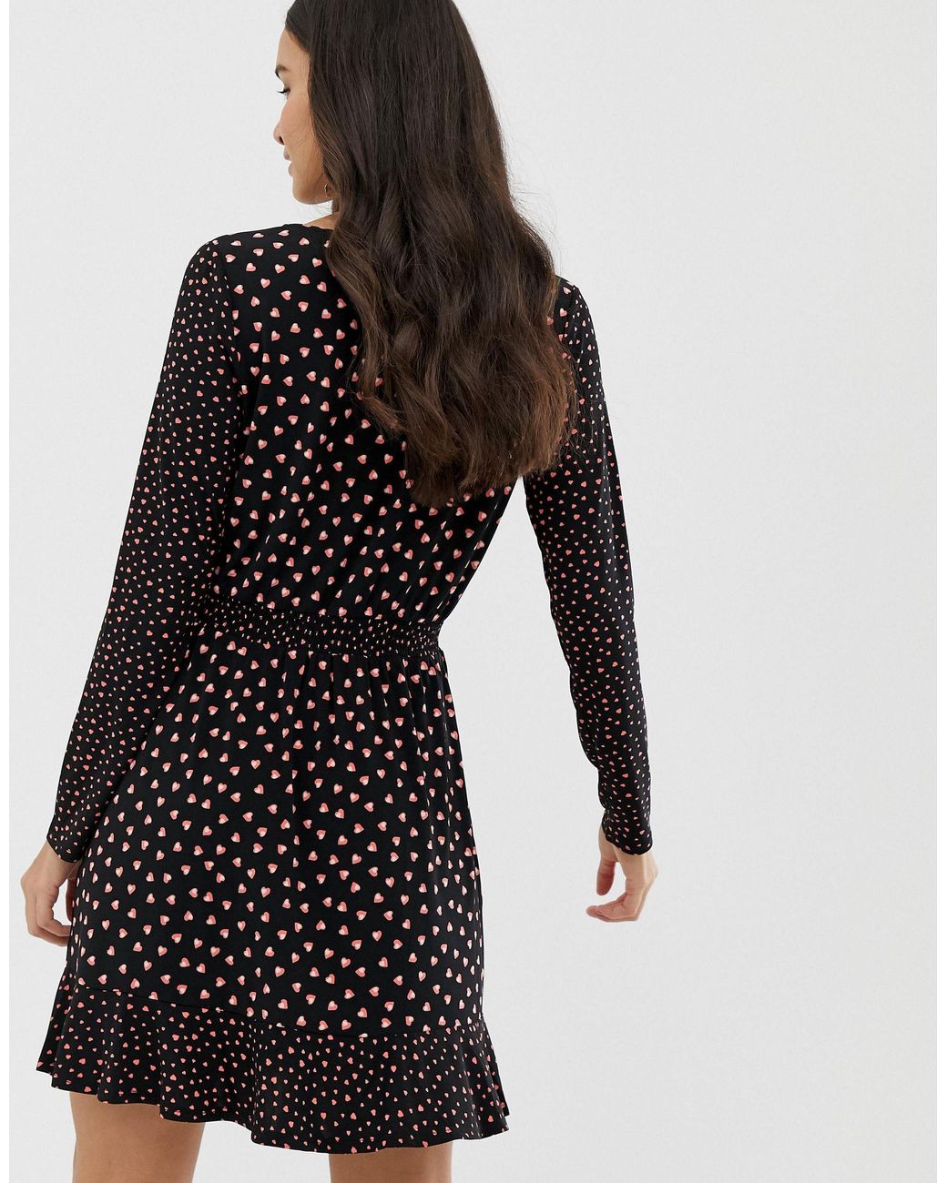 oasis denim frill wrap dress