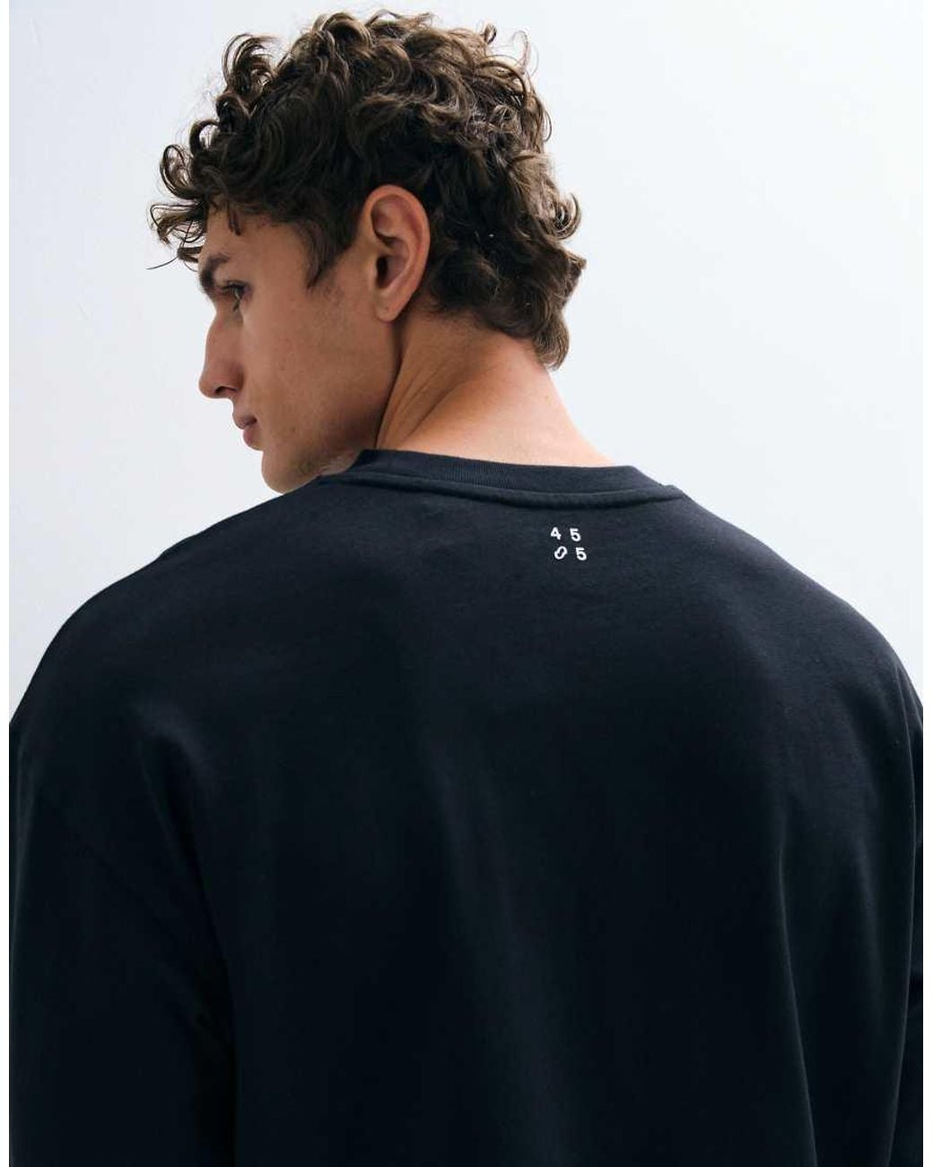 4505 Blue Heavyweight Cotton Shrunken Boxy Fit Long Sleeve T-Shirt With Quick Dry Finish for men