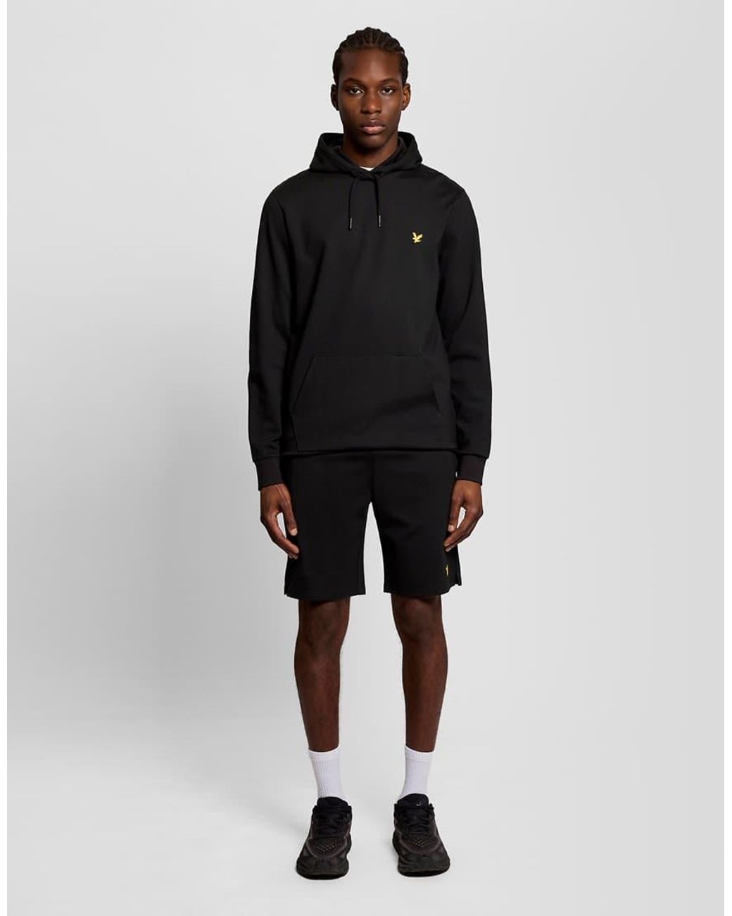 Lyle & Scott Black Mid Layers Fly Fleece Shorts for men
