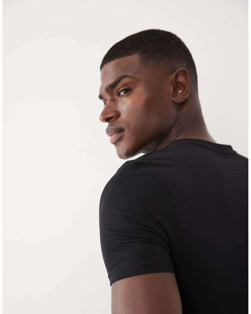 ASOS Black Essentials 2 Pack Muscle Fit T-shirts for men