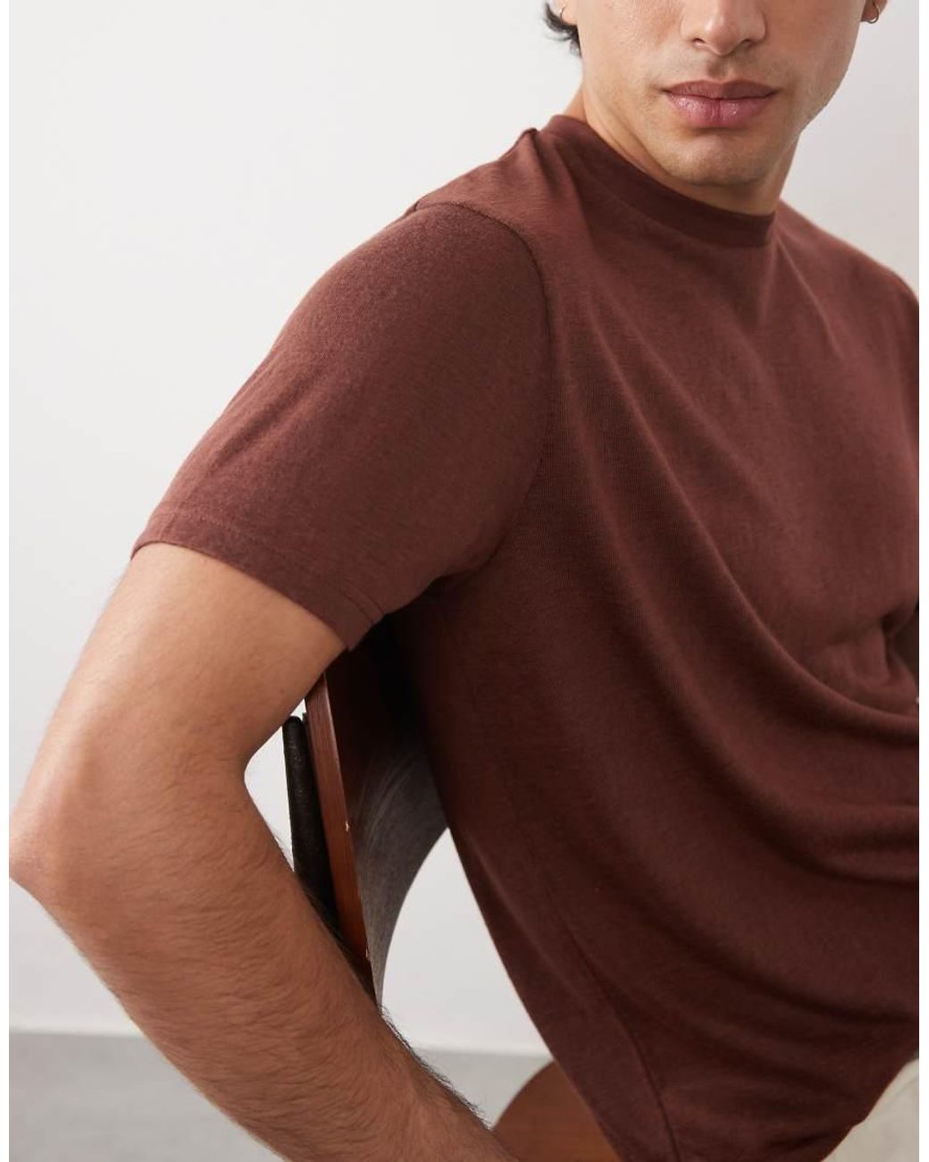 ASOS Brown Regular Fit T-shirt for men