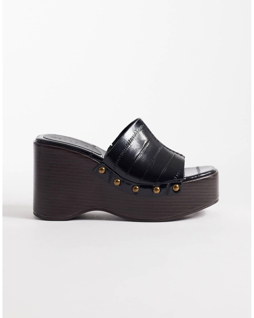 ASOS Black Tara Eel Effect Wedges