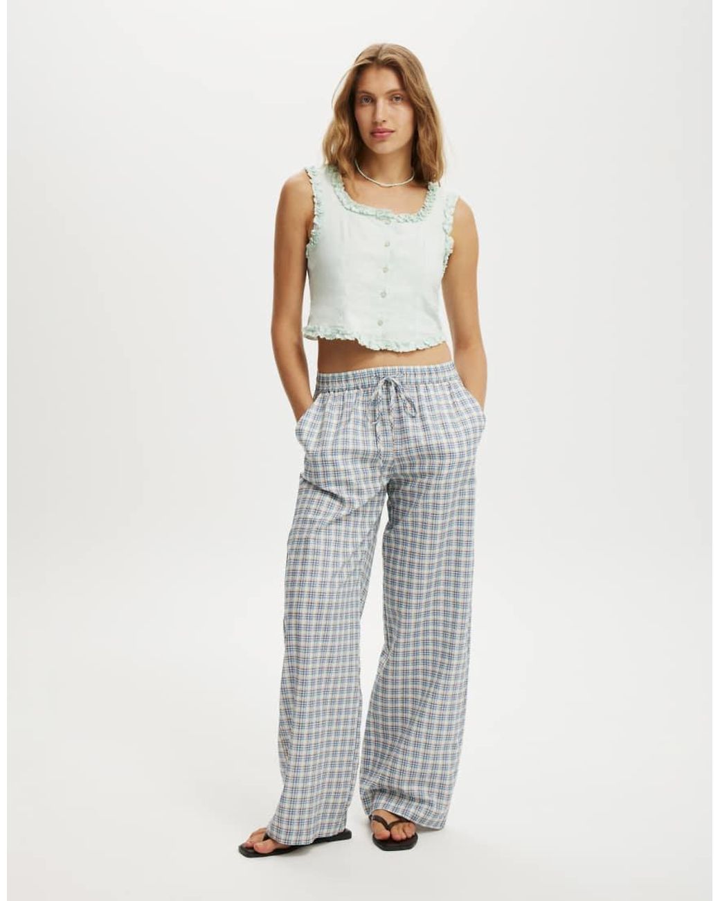 Cotton On Blue Emily Ruffle Top