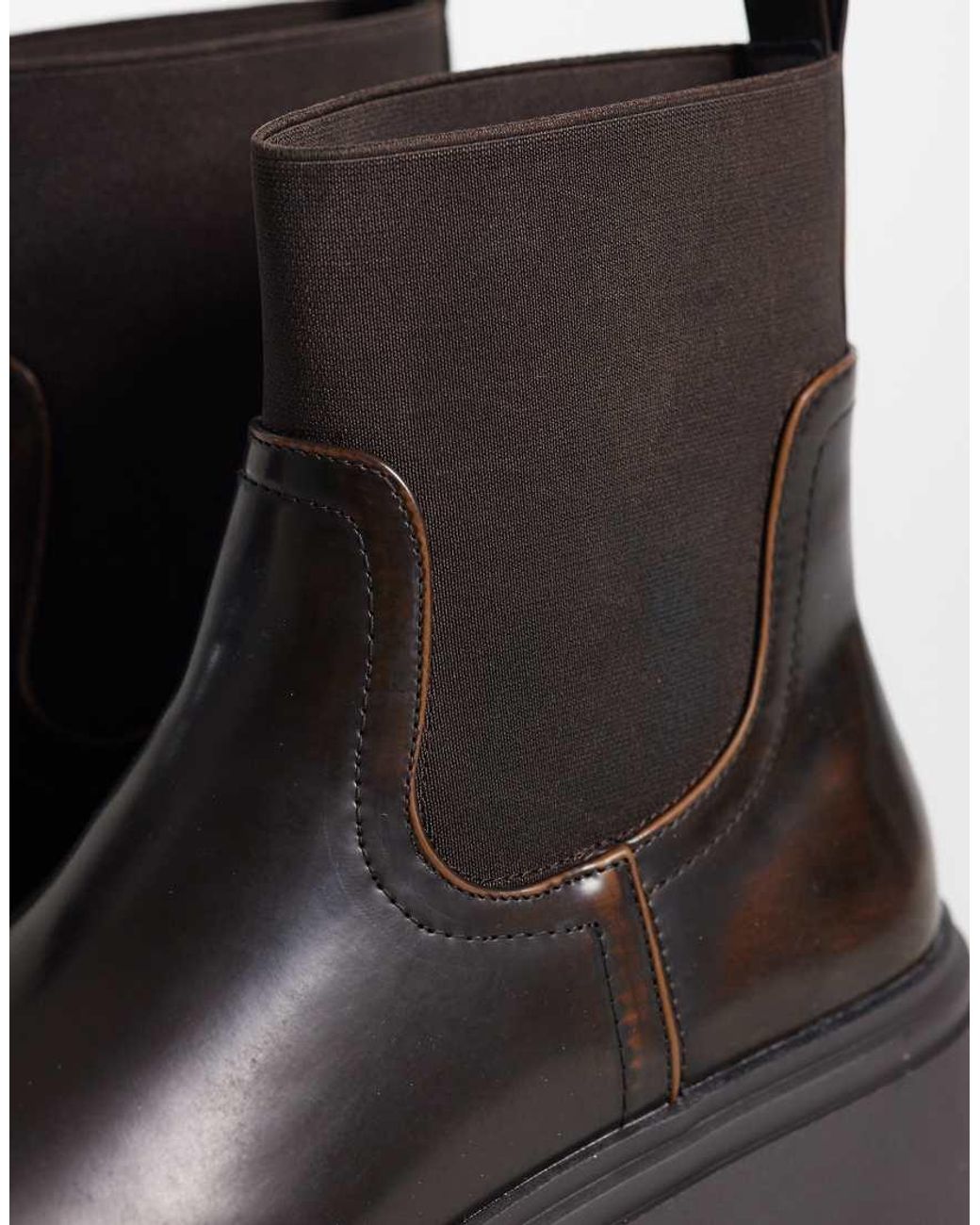 SEQWL Black Twirl Chunky Chelsea Boots