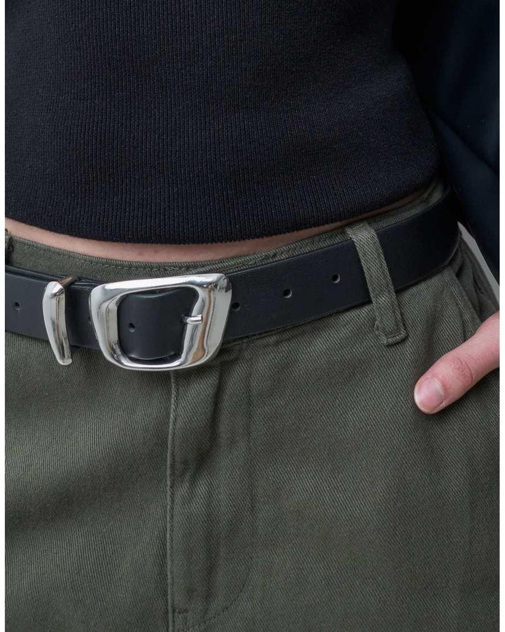 ASOS Blue Waist And Hip Belt With Asymmetric Buckle