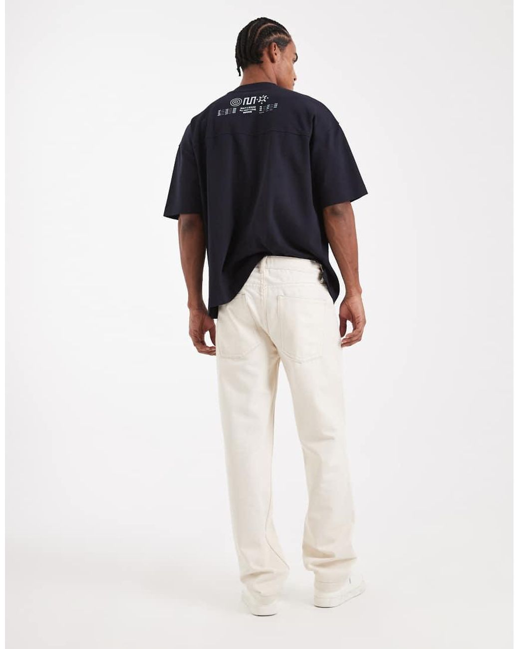 ASOS Blue Circular Design Collection Heavyweight Straight Jeans for men