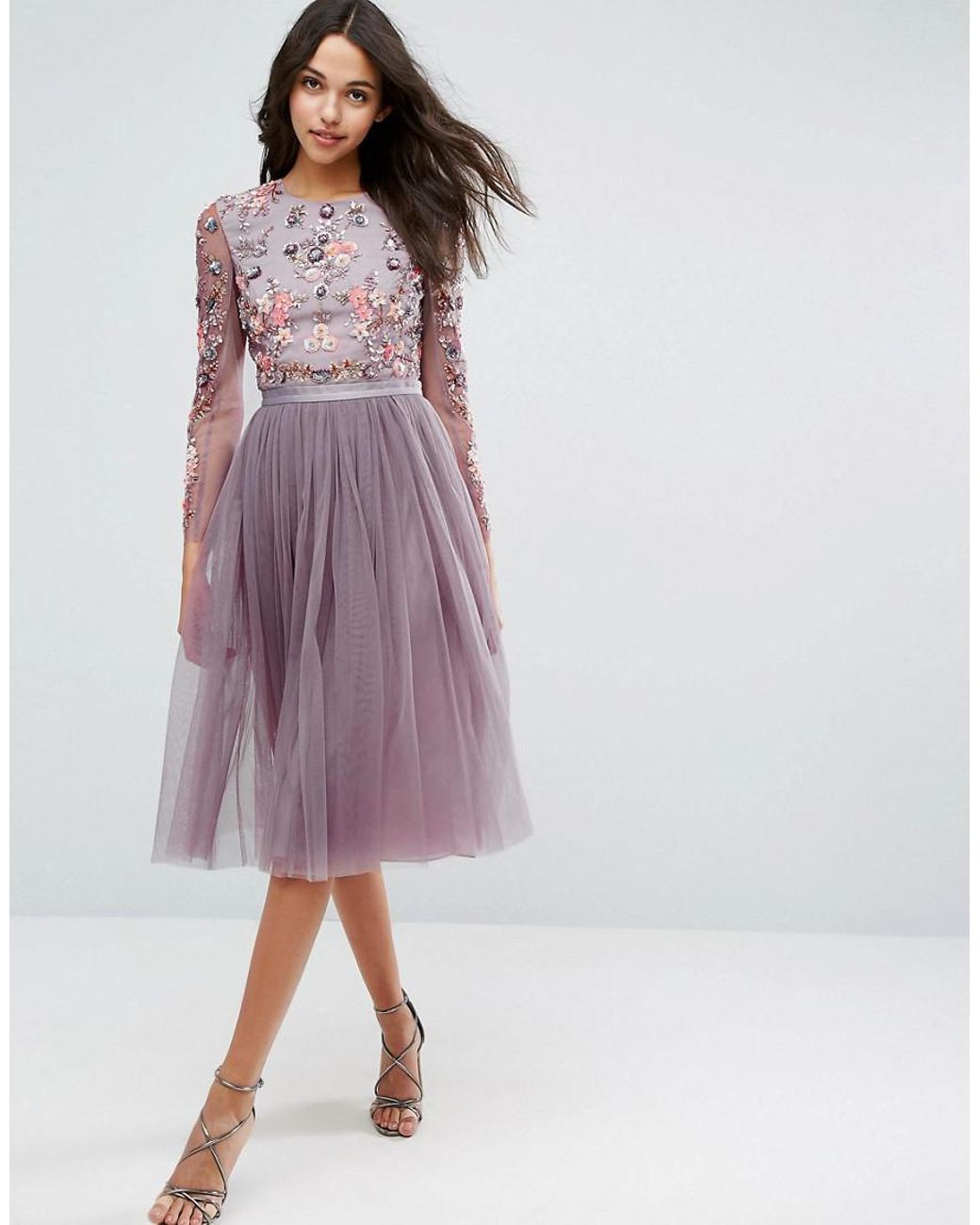 Needle Thread Ditsy Scatter Tulle Midi Dress in Purple Lyst Canada