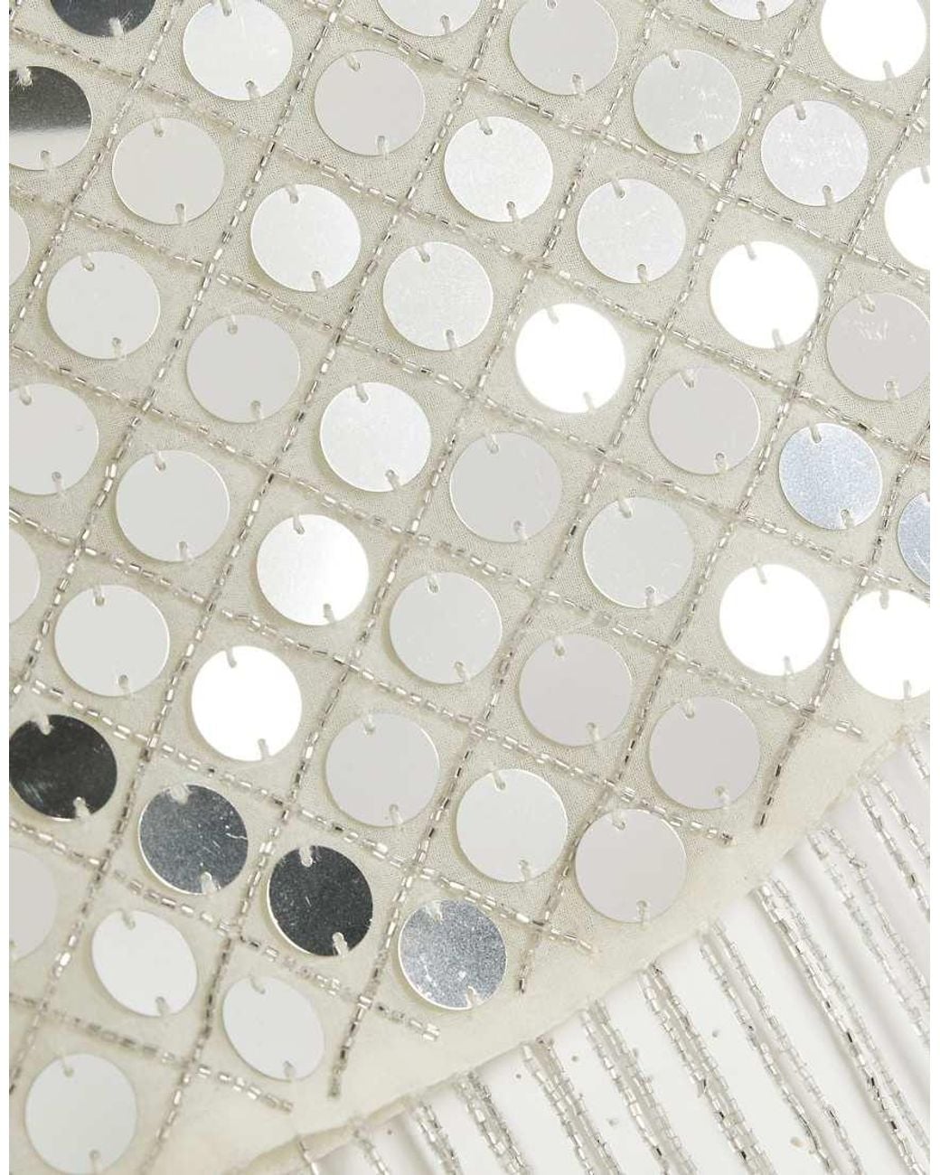 River Island White Mirror Sequin Hip Scarf