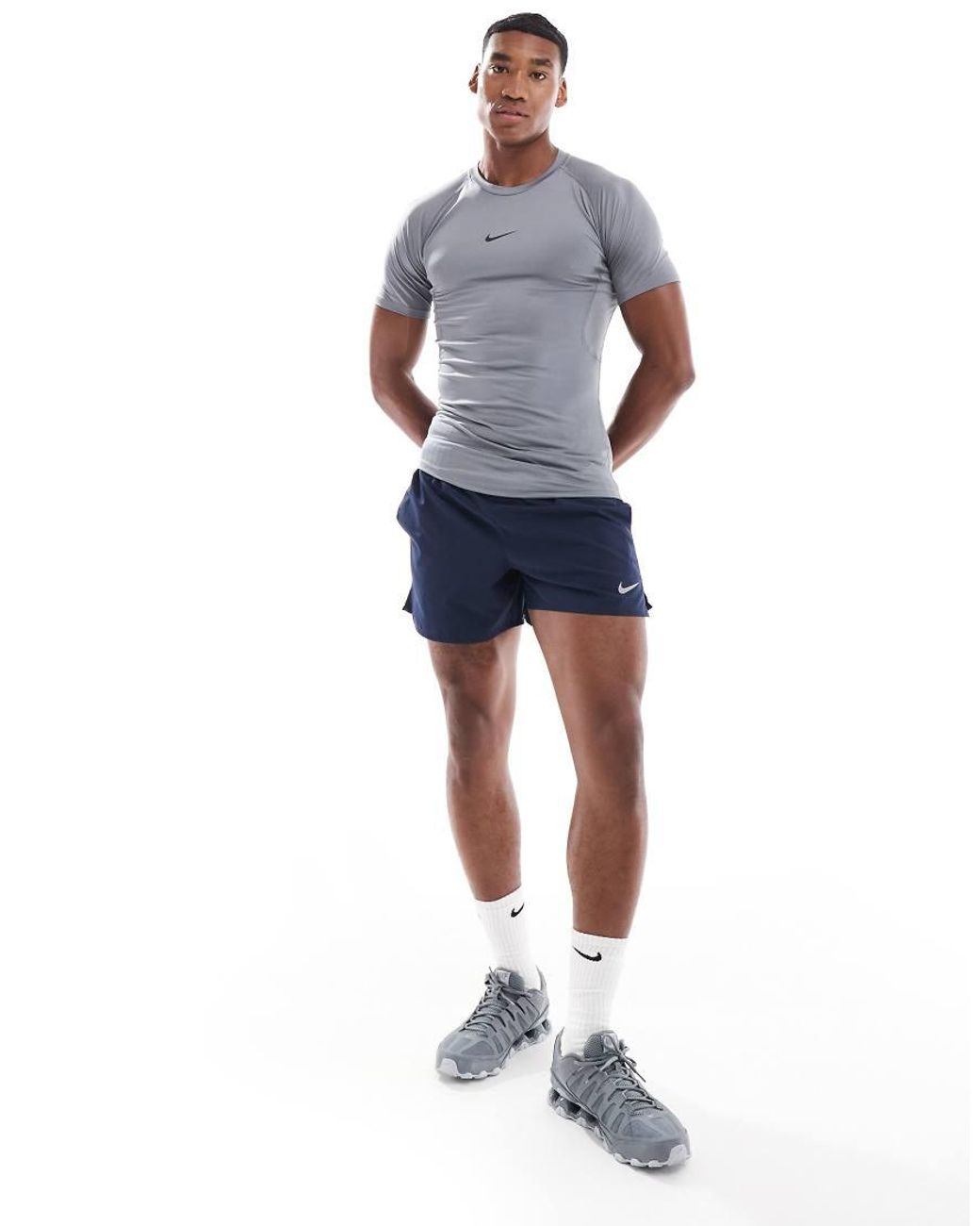 Nike Gray Pro Dri-fit Muscle Fit T-shirt for men