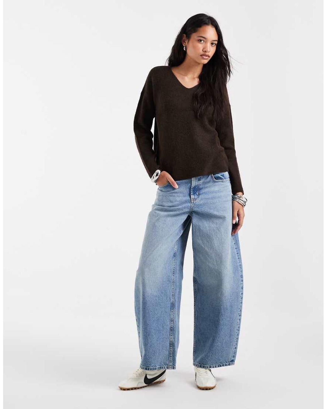 ONLY Black V Neck Slouchy Jumper