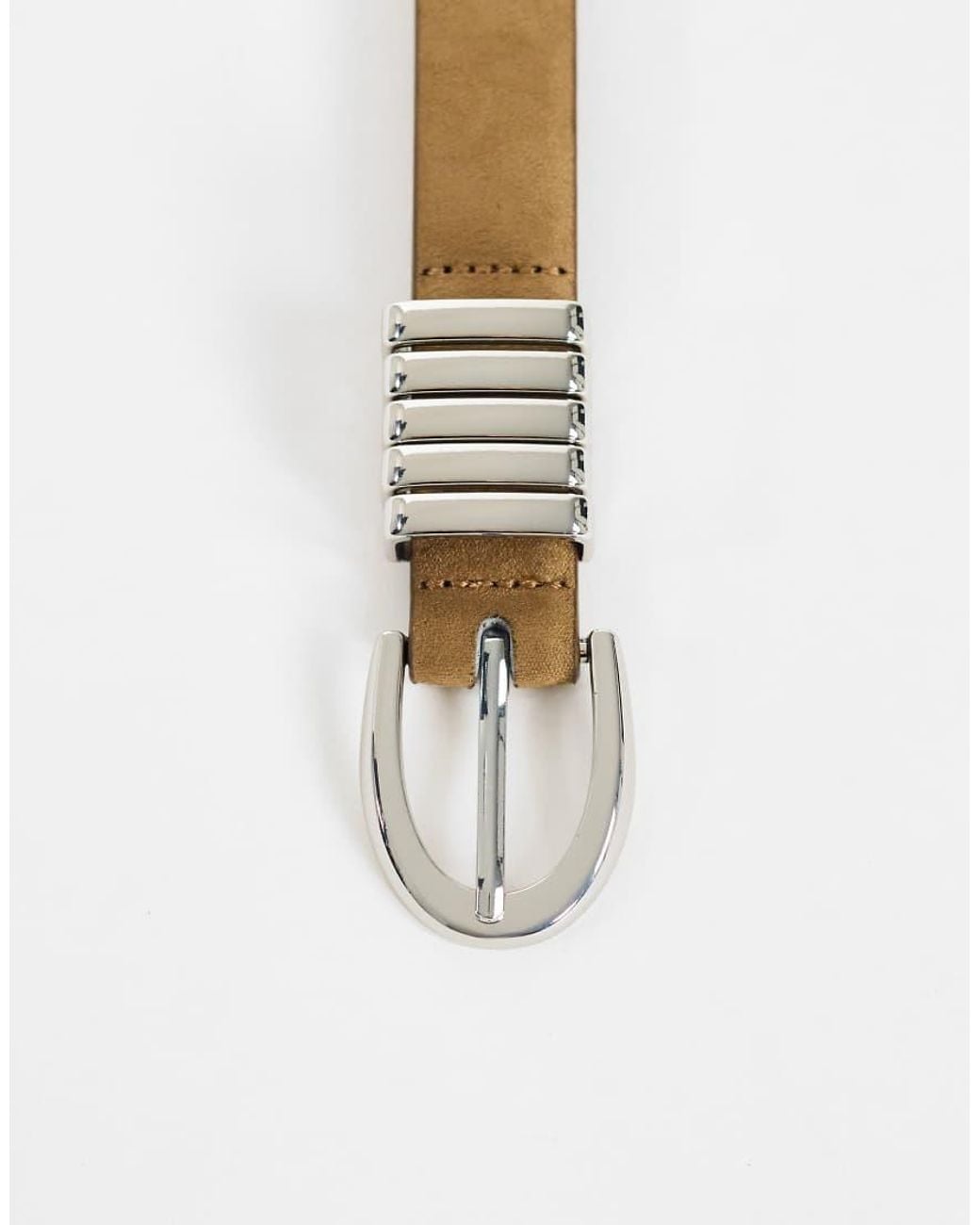 TOPSHOP Natural Bobbi Suedette Multi Keeper Belt