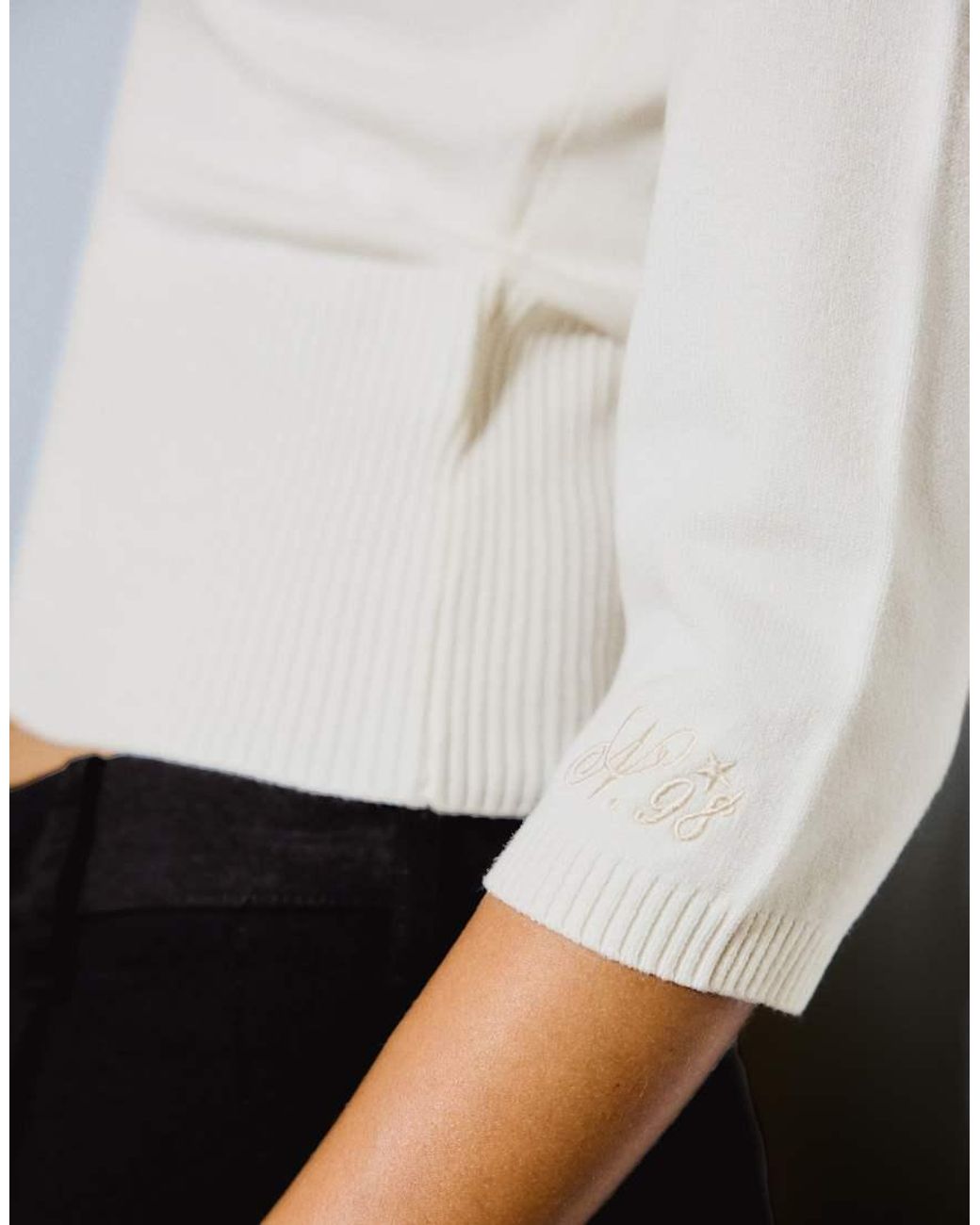 Bershka White Boat Neck Jumper