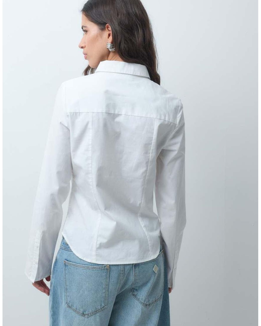 Noisy May White Fitted Shirt