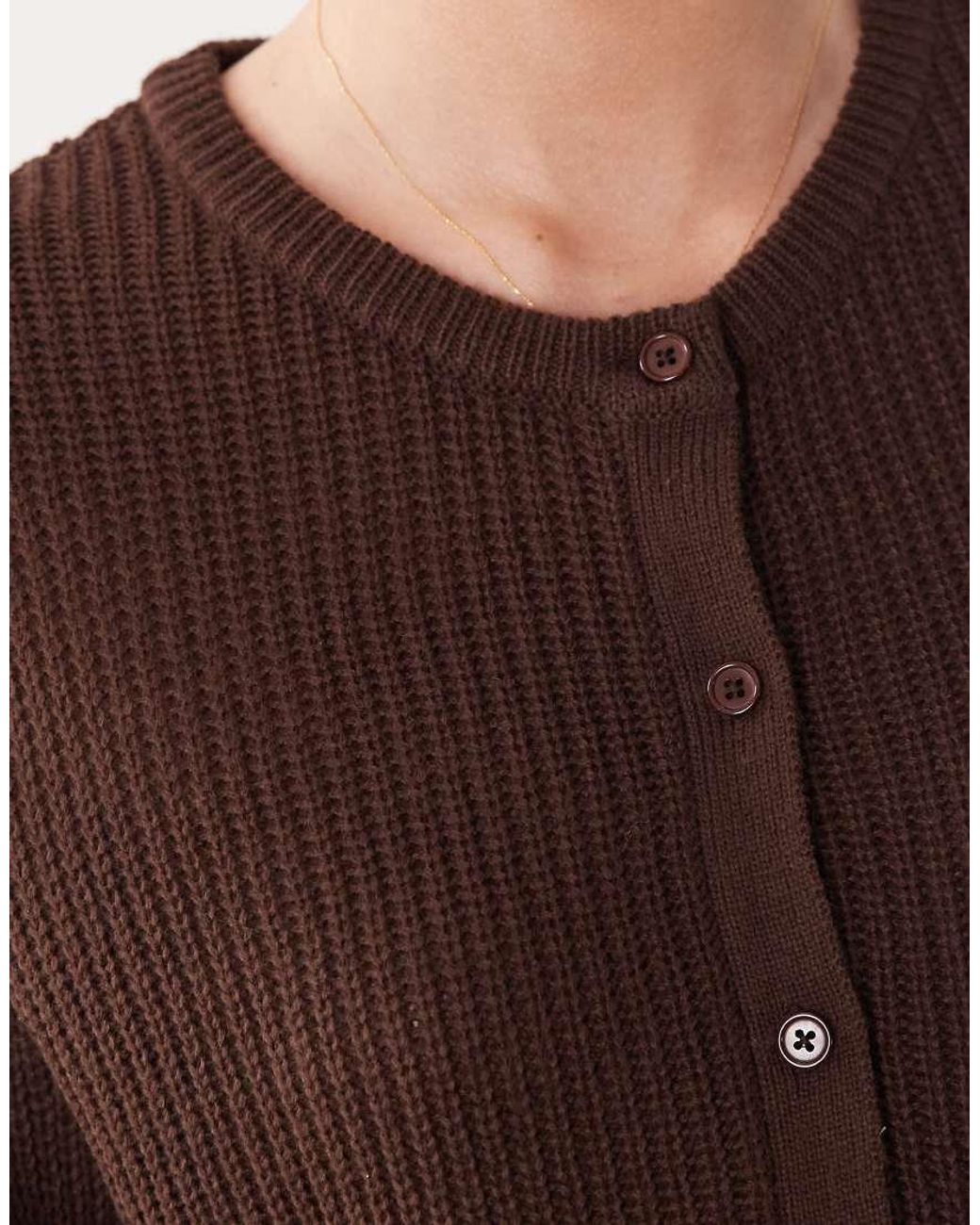 Brave Soul Brown Relaxed Fit Fisherman Knit Short Sleeve Cardigan
