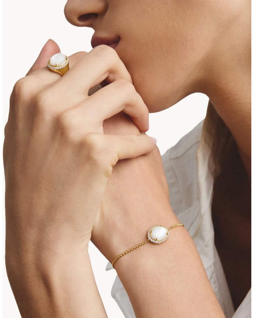 Thomas Sabo Natural Bracelet With Mother-of-pearl And White Zirconia