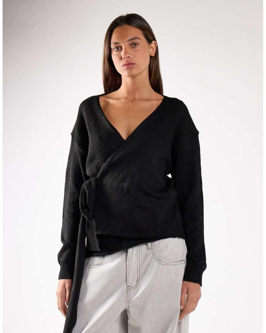 Glamorous White V Neck Wrap Knit Cardigans