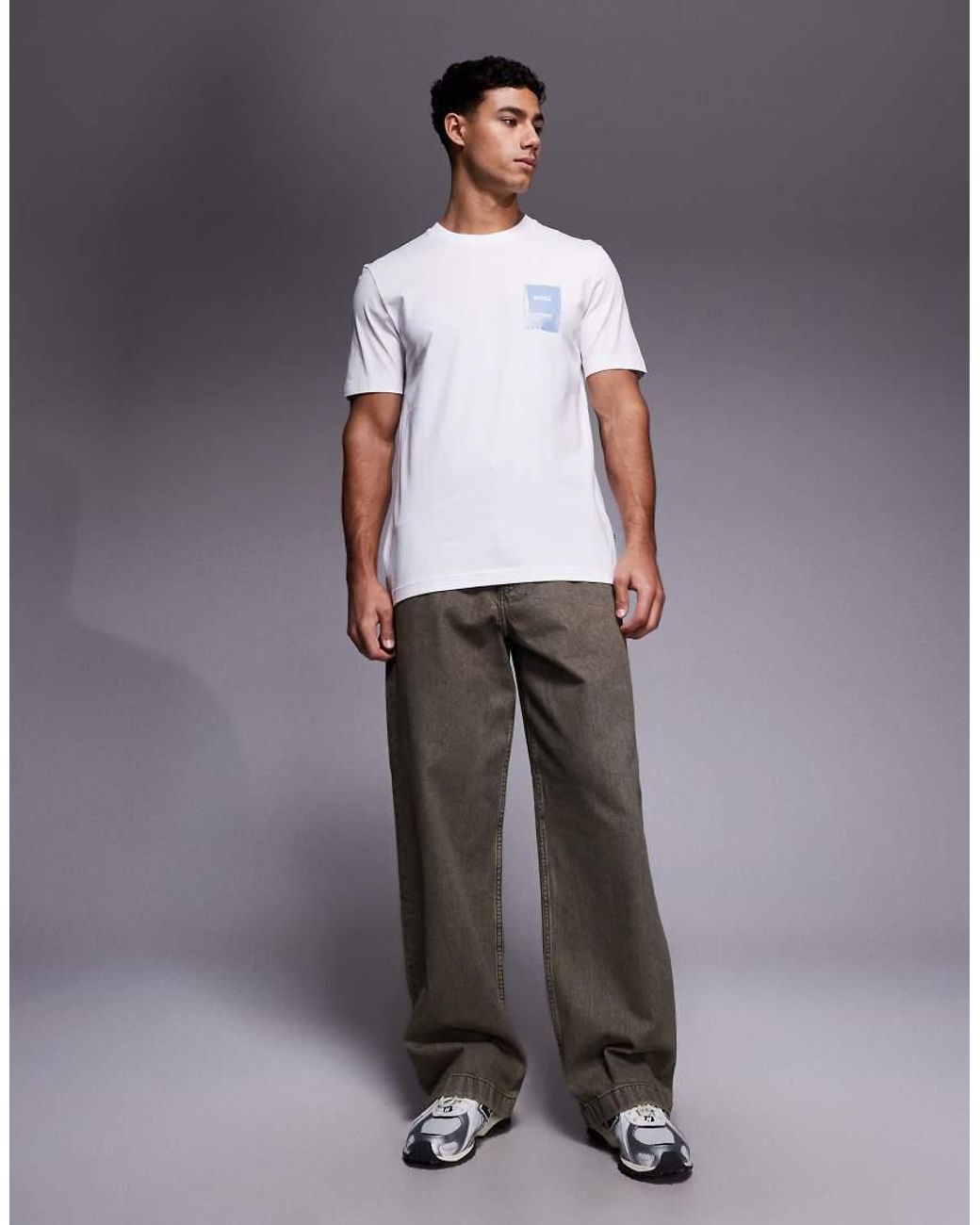 Boss Gray Chest Print T-shirt for men