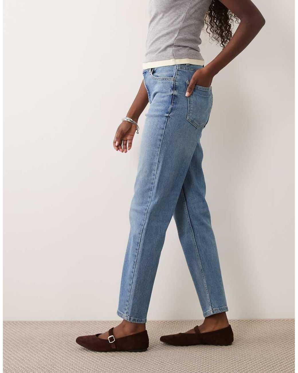 Mango Blue Newmom Relaxed Mom Jeans