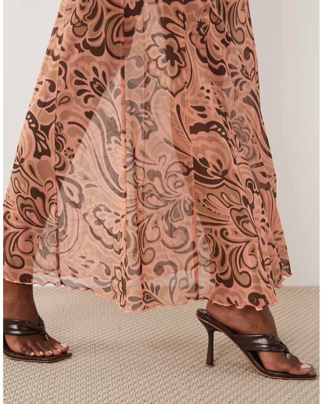 ASOS Pink Sheer Maxi Co-ord Skirt