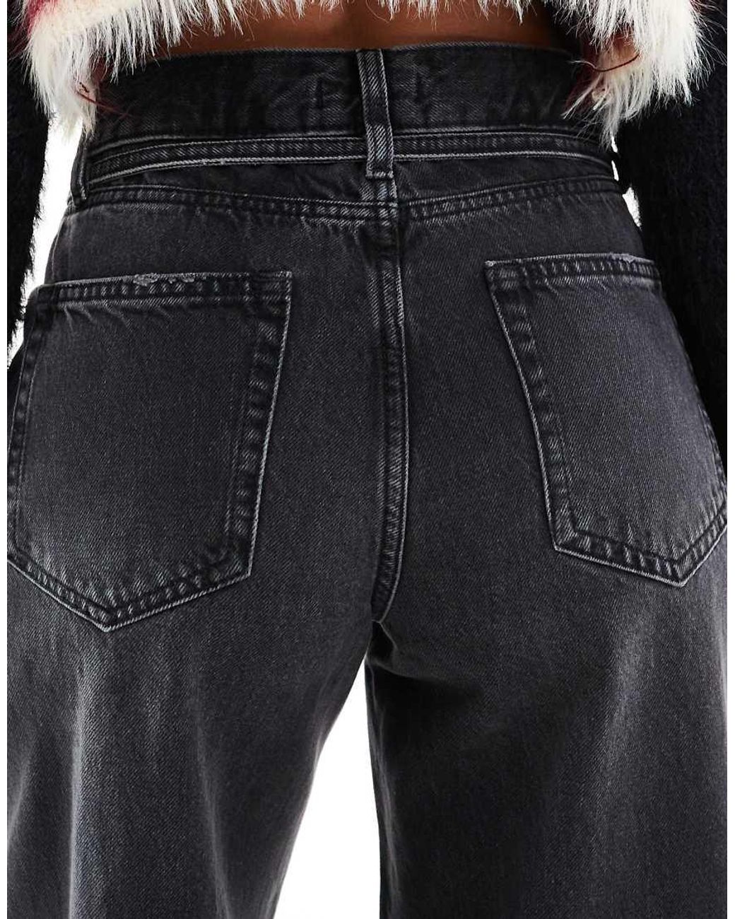 ONLY Black Gianna Mid Waist Barrel Jeans
