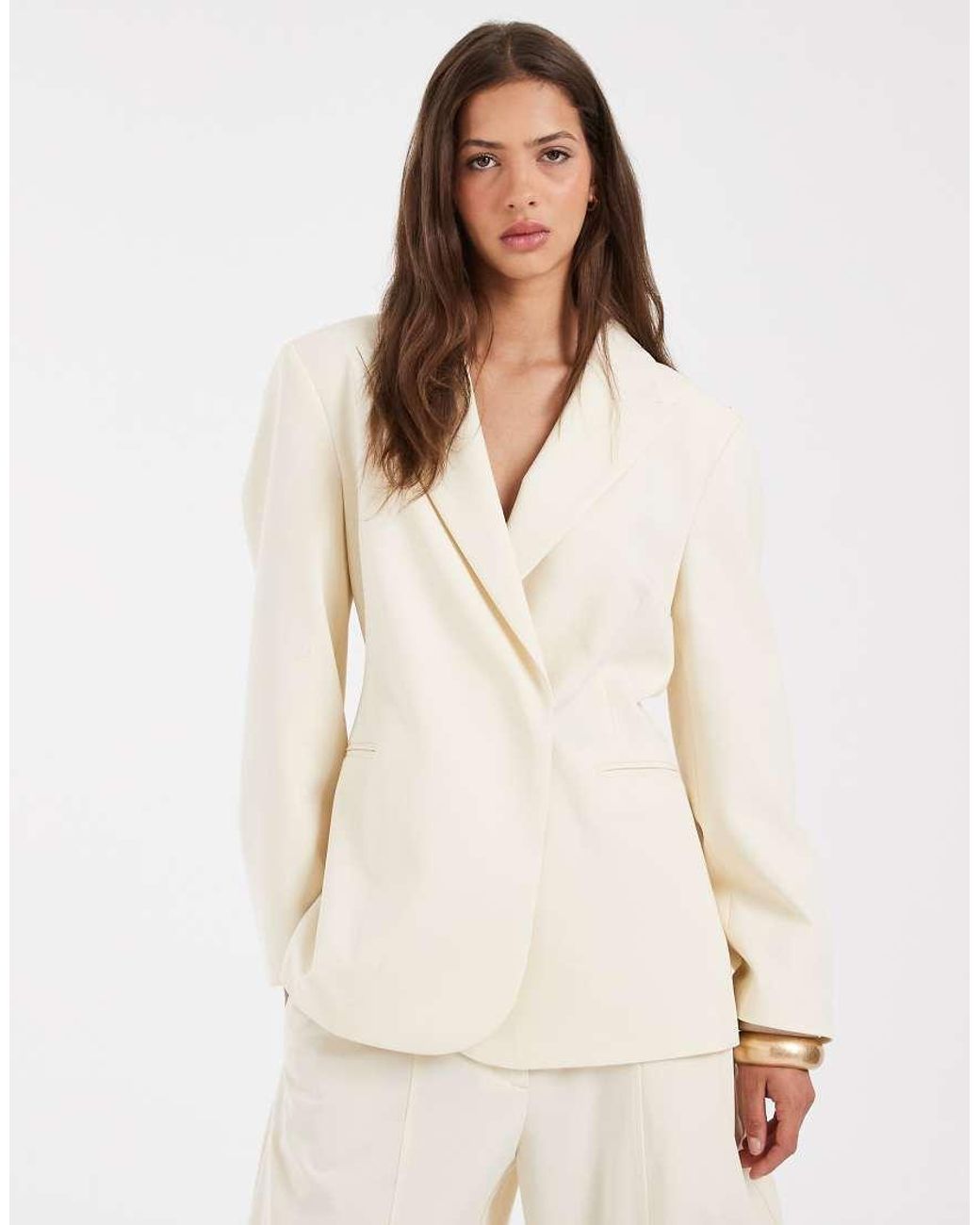 ASOS Natural Cowl Back Blazer