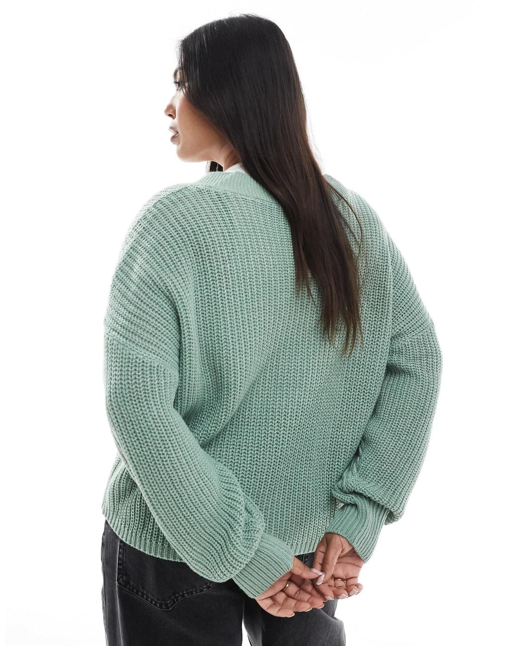 ONLY Green V-neck Cardigan