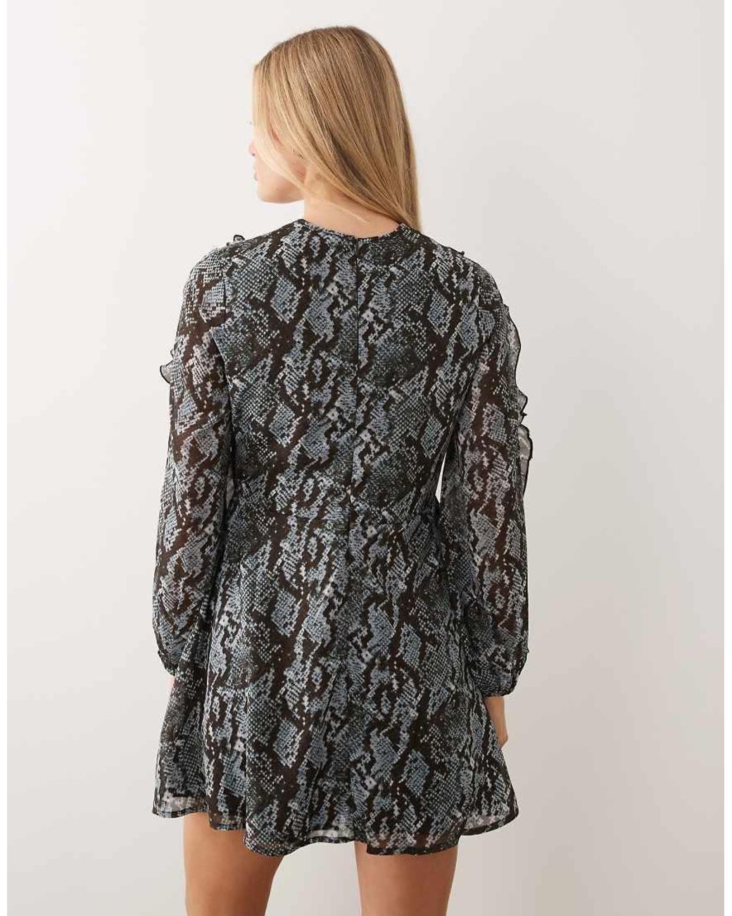 Wednesday's Girl Gray Floaty Mini Dress