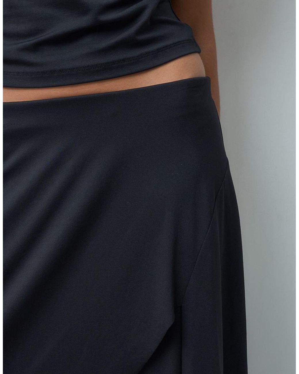 ASOS Blue Set Layered Hank Hem Draped Skirt