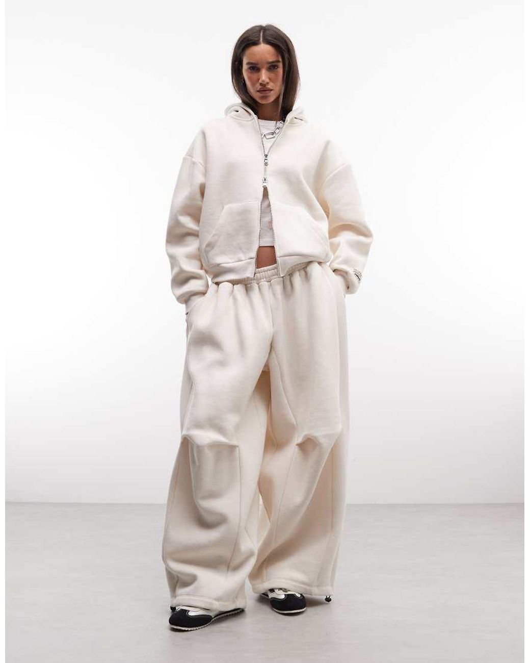 Collusion Natural Boxy Zip Through Hoodie