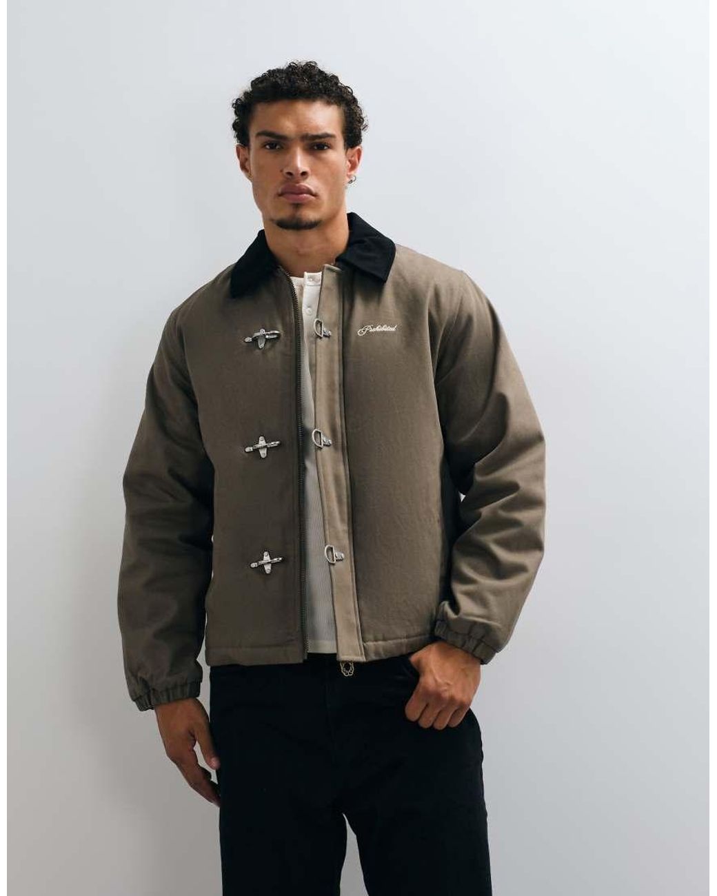 Prohibited Green Fireman Clasp Jacket for men