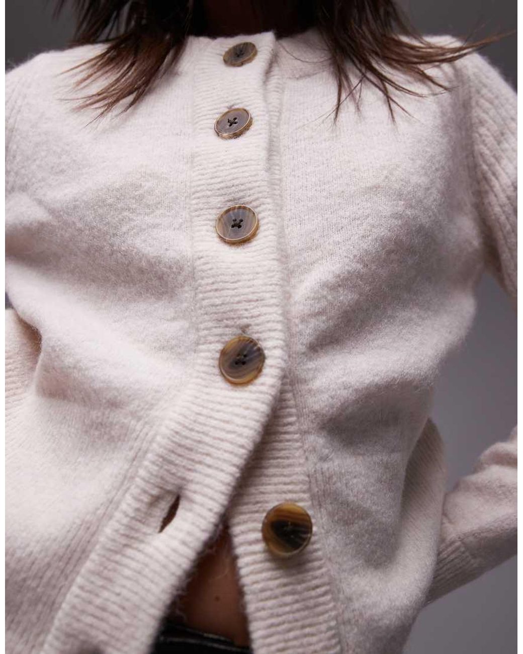 SELECTED White Merino Wool Alpaca Blend Cardigan