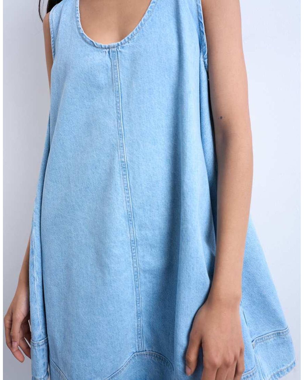 TOPSHOP White Denim Swing Dress