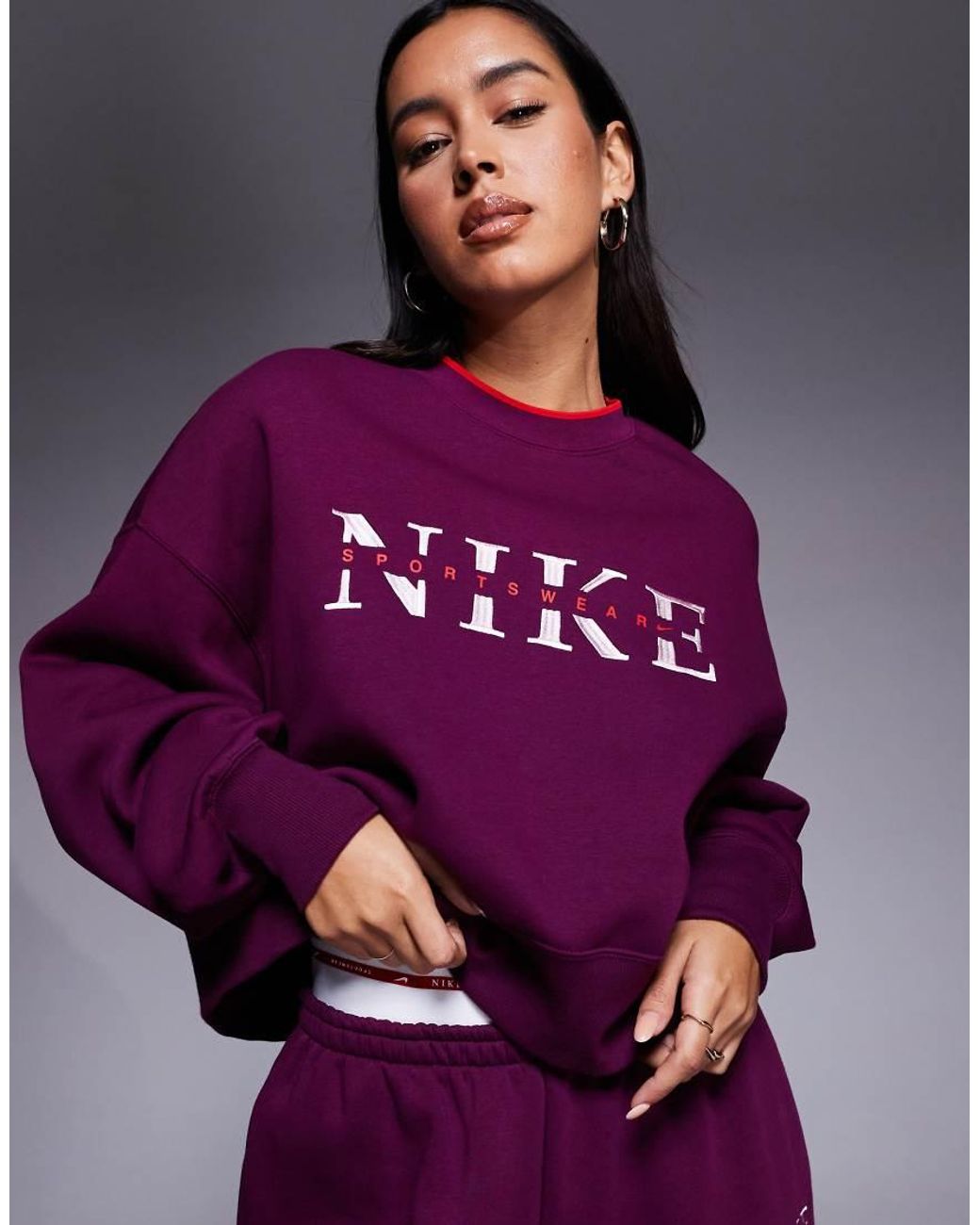 pink and purple nike sweatshirt