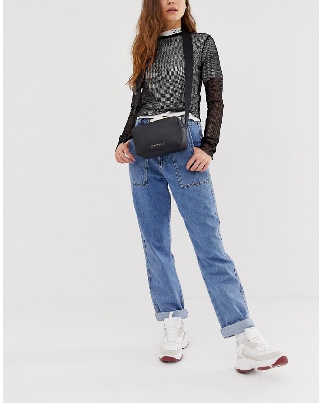 Calvin Klein Calvin Klein Camera Bag With Wide Print Detail Strap in Black  | Lyst Australia
