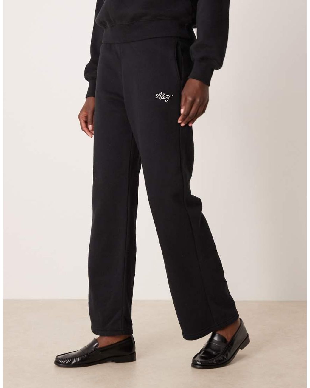 Abercrombie & Fitch Black Side Logo High Rise Relaxed joggers Co-ord