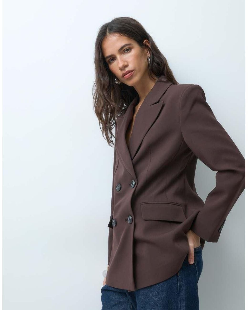 Vero Moda Blue Double Breasted Tailored Blazer