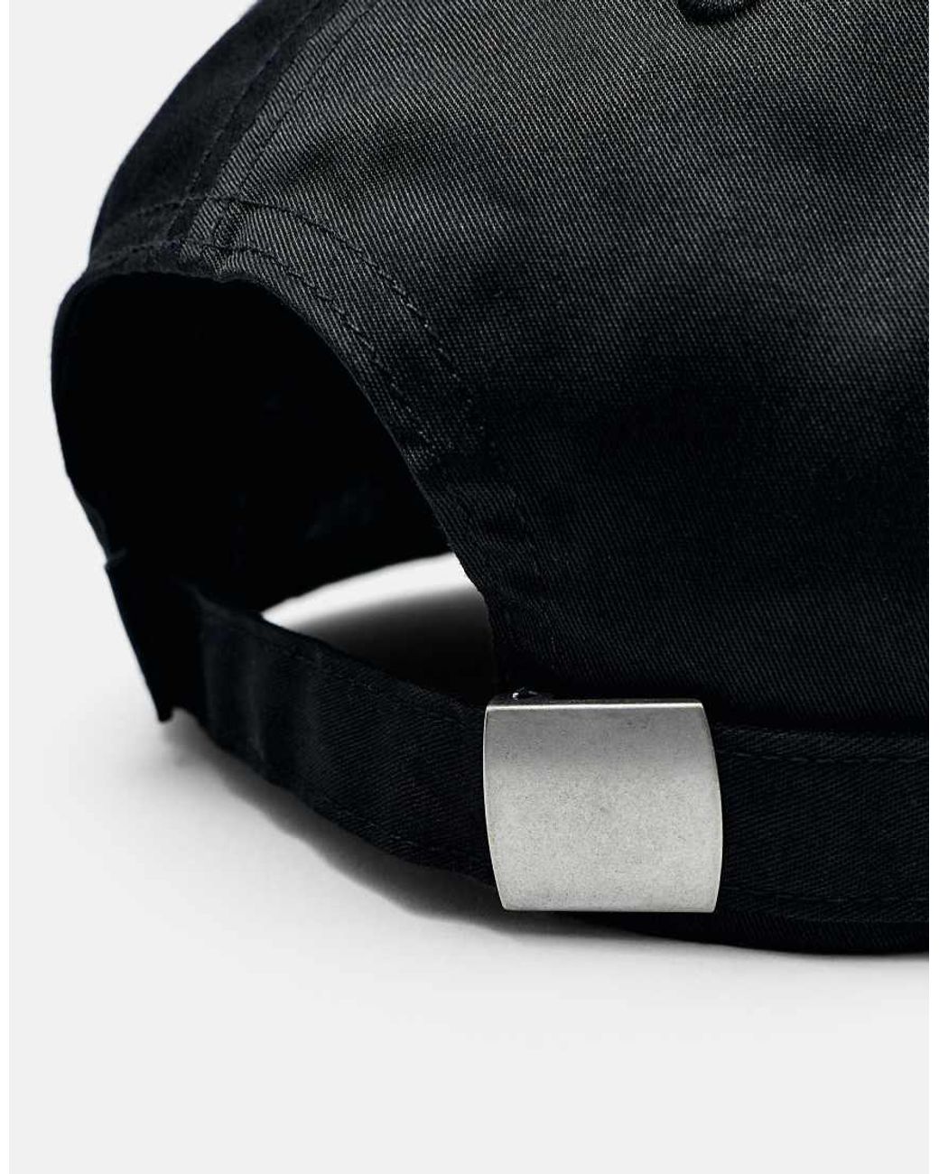 Pull&Bear Black Locally Embroidered Stwd Cap for men