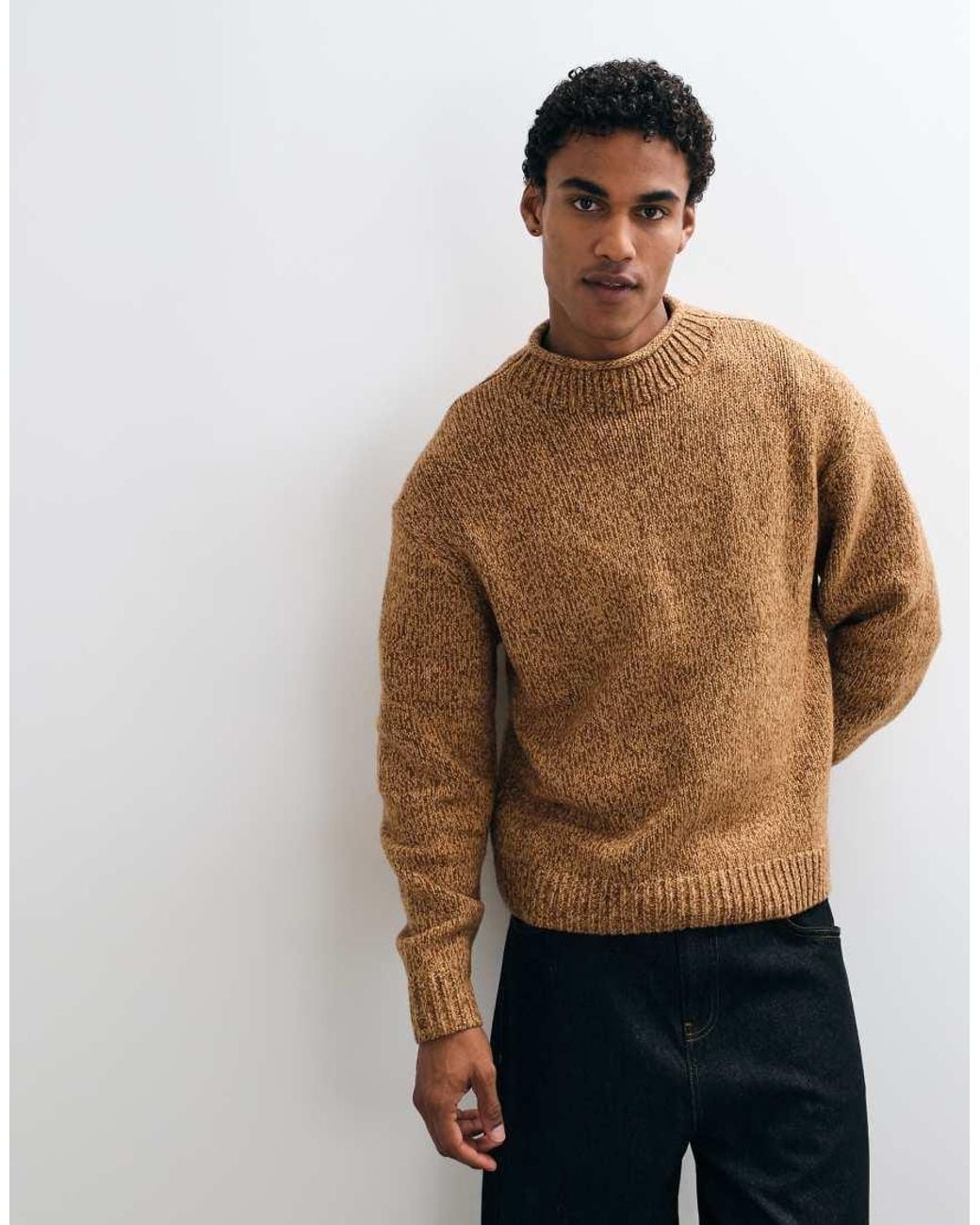 Abercrombie & Fitch Brown Knitted Mockneck Jumper for men