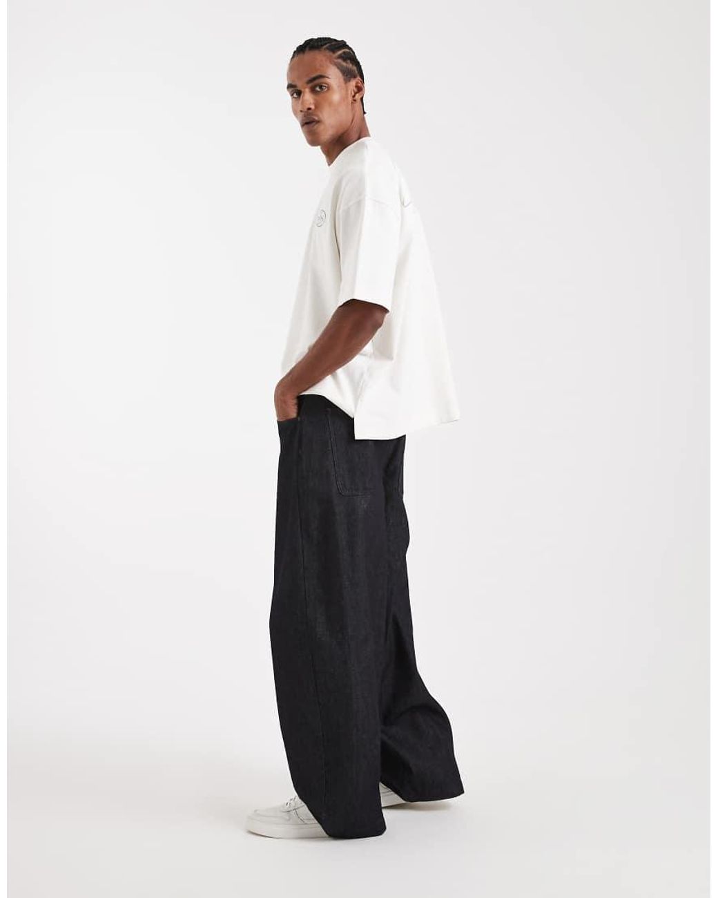 ASOS White Circular Design Collection Heavyweight Oversized baggy Jeans for men